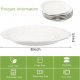 Set of 6 Salad Plate, 8 Inch Porcelain Dessert Serving Plates, Embossed Printing Small Dinner Dish for Pancakes, Steak, Microwave, Dishwasher Safe