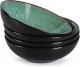 Green Cereal Bowls, 30oz Ceramic Large Bowls Set of 4, 8 Inch Serving Oven Safe Bowls for Kitchen, Microwave Dishwasher Safe, Home, Restaurant