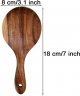 2 Pack Rice Paddle Spoon Natural Wood Non-stick Rice Scooper with Round Shallow Head Food Service Spoon Kitchen Utensils for Rice Potato Salads Desserts, 7 Inch