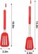 Cooking Tongs 9 inches and 12 inches Stainless Steel Kitchen Silicone Serving Tongs Heat Resistant Meat Turner Spatula Tongs Fish Tongs with Locking Handle Joint (Red)