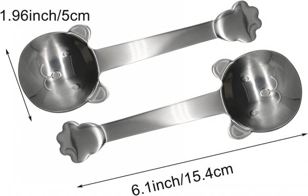 4 Pack Bear Short Handled Spoon Cute Animal Spoon 410 Stainless Steel Small Spoon